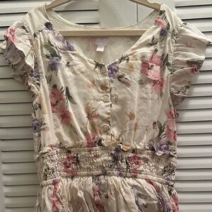 GAP Floral Kids Dress - Cream, Pink, Purple